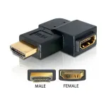 HDMI adapteris vyri&scaron;kas į moteri&scaron;ką 90&deg; kairėn DeLOCK 65077