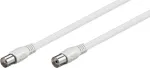 Goobay anteninis kabelis (A klasė, >85 dB), 2x ekranuotas, 2 m, baltas - Coax ki&scaron;tukas > Koax lizdas (visi&scaron;kai ekranuotas) (66614)
