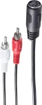 Garso kabelis ShiverPeaks BS10501 0,2 m DIN (5 kontaktų) 2 x RCA juodas
