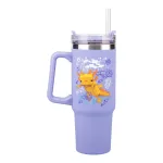 Paladone Minecraft purpurinė termo stiklinė su &scaron;iaudeliu, 900 ml