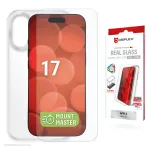 Apsauginis stiklas ir dėklas e.v.i. Displex, skirtas Apple iPhone 17, grūdintas stiklas, skaidrus, sausas klijavimas, atsparus įbrėžimams
