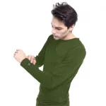 Glovii GJ1CS &Scaron;ildomi apatiniai mar&scaron;kinėliai su apvalia i&scaron;kirpte, ilgomis rankovėmis, juodi, unisex