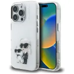 Karl Lagerfeld IML Aquarelle Karl & Choupette & Logo Back Cover, skirta Apple iPhone 16 Pro, balta
