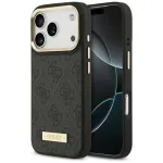 Guess 4G Logo Plate MagSafe Dėklas, skirtas Apple iPhone 15 Pro, juodas