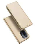 Dux Ducis Skin Pro Series Flip Card Wallet Stand Case, skirta Xiaomi Redmi 12C / Poco C55, Gold