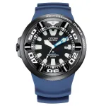 Citizen vyrų laikrodis su saulės baterija Eco-Drive Diver BJ8055-04E 48 mm juodas ciferblatas juoda uretano apyrankė