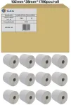 G&G Label Rolls Compatible with Zebra 800264-155, White, 102 x 38 mm, 12 x 1790 Labels (19802)