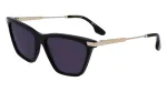 Victoria Beckham VB663S-001 moteri&scaron;ki akiniai nuo saulės &ndash; juodas acetatinis rėmelis, pilki polikarbonatiniai lę&scaron;iai, 57/15/140 mm