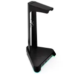 KRUX Rivt ausinių stovas su RGB ap&scaron;vietimu, juodos spalvos (KRXG003)
