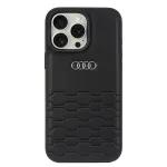Audi Synthetic Leather Hard Case, skirta Apple iPhone 16 Pro Max 6.9 inch - juoda