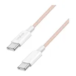 LogiLink USB 2.0 Type-C į Type-C laidas, 1 m, 60W Power Delivery, pintas nailonas, rožinis