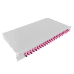 LogiLink F24LC4G 24 prievadų LC Duplex &scaron;viesolaidžio skirstymo panelė, 1U 19 inch stelažui, pilko plieno