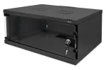 DIGITUS 4U sieninis montavimo spintos komplektas SOHO nesurinktas 241x540x400mm pilno stiklo priekinės durys juodos