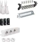 HAGER UM00M1 daugialypės terpės paskirstymo rinkinys su 3 Schuko lizdais ir 12 RJ45 Cat.6 patch prievadais, 24 TE