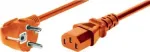 EXERTIS CONNECT maitinimo laidas, kampuotas Schuko ki&scaron;tukas į IEC C13 lizdą, oranžinis, 0,6 m (808071)