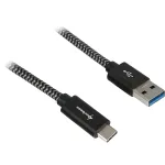 Sharkoon USB 3.2 Gen 2 laidas USB-A ki&scaron;tukas > USB-C juodas/pilka 1 metras - Laidas - Skaitmeniniai/duomenys