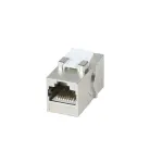 SYNERGY21 S216317V4 Cat6A ekranuotas RJ45 Keystone sujungimo modulis, moteri&scaron;kas-moteri&scaron;kas, plonas trumpas, metalinis korpusas