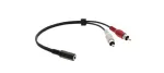 Kramer C-A35F/2RAM-1 audio adapterio kabelis - 3,5 mm lizdas į 2x RCA ki&scaron;tukus, 30 cm, juodas