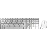 CHERRY DW 9100 SLIM belaidis klaviatūros ir pelės rinkinys RF Wireless + Bluetooth QWERTZ voki&scaron;kas sidabrinis