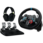 LOGITECH G29 EU + G435 Juodas Žaidimų Vairas Su Pedalais Ir Ausinėmis, Aliuminis, USB, PC