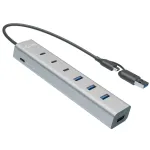 i-tec USB-C/USB-A Įkrovimo Metal HUB 7 prievadų (3x USB-C, 4x USB-A)