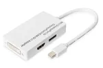 DIGITUS DB-340509-002-W Mini DisplayPort į DisplayPort/HDMI/DVI adapteris, 1080p/60 Hz, 0,2 m, baltas