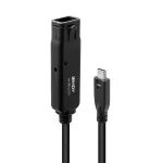 Lindy 43405 USB 3.2 Gen 2 Pro aktyvusis USB-C &ndash; USB-C pailginimo kabelis, 5 m, 10 Gbps, juodas