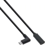 InLine USB 3.2 Gen.1x2 laidas, USB-C kampinis ki&scaron;tukas / lizdas, juodas, 1 m