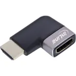 HDMI adapteris 90&deg; InLine 17991E, juodas/pilkas, auksuoti kontaktai