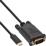 InLine USB vaizdo kabelis, USB-C ki&scaron;tukas / VGA ki&scaron;tukas (DP Alt režimas), juodas, 2 m