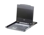 ATEN CL1000N CH 19 colių vieno bėgio LCD konsolė, 1U, &scaron;veicari&scaron;kas i&scaron;dėstymas, PS/2/USB