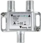 axing BAB 1-06P - Kabelinis skirstytuvas - 5 - 1218 MHz - Pilka - A - 6 dB - F