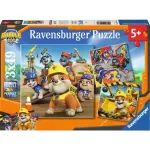 Vaiki&scaron;kų dėlionių rinkinys Ravensburger Rubble & Crew darbinės transporto priemonės &mdash; 3 dėlionės &times; 49 detalės