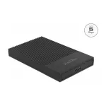 I&scaron;orinis HDD/SSD dėklas DeLOCK 42011 Juodas 2,5 colio SATA III 5 Gbit/s