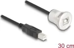 DeLOCK 88182 USB 2.0 kabelis USB B 0,3 m juodas sidabrinis