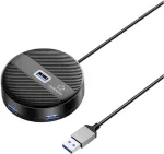 Renkforce RF-USBH-400 4 prievadų USB 3.0 &scaron;akotuvas, juodas matinis (RF-6266640)