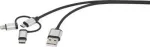 Renkforce USB 2.0 kabelis USB-A ki&scaron;tukas, USB-C&trade; ki&scaron;tukas, USB-Micro-B ki&scaron;tukas, Apple Lightning ki&scaron;tukas 25 cm tamsiai pilkas pintas (RF-3335106)