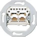 JUNG UAE 2X8 UPO 2 x RJ-45 Pilkas Ki&scaron;tukinis Lizdas (UAE2X8UPO)
