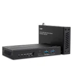 Lindy 100m Cat.6A 2 Host USB 3.2 Gen 1 HDBaseT prailgintuvas, tinklo siųstuvas ir imtuvas, 100 m, 480 Mbit/s, Cat6a, VS6320, fosforo bronza