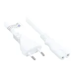 Euro-Netzkabel Euro-Stecker Typ C (gerade) an C7/Euro 8 Buchse (gerade), wei&szlig;, 0,75 mm&sup2;, 7,5 m, Good Connections&reg; (P0370-W075)