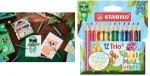 Spalvoti pie&scaron;tukai trikampiai Stabilo Trio Thick Animal Vibes 12 vnt., 4,2 mm &scaron;vinas, lakuotas medis