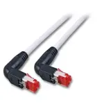 EFB Elektronik K4137GR.0,50 RJ45 komutacinis kabelis, Cat.6A S/FTP, 2x90&deg; kampu, 0,5 m, pilkas