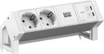 BACHMANN DESK2 ALU WHITE 2xCEE7/3, 1xUSB-C/C 45W, L=0,2m, RAL9010 (BM0022042)