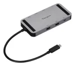 Targus DOCK429GL USB4 Dual Video 4K Mini Dock, Dual HDMI 2.0, 140W EPR PD Pass-Through, Gigabit Ethernet, sidabrinis