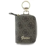 Guess kabelių dėklas GUABP4DPTW Brown 4G Triangle Eco-Leather aksesuarų organizatorius