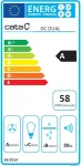 CATA Gartraukis GC DUAL A 45 XGWH, energijos efektyvumo klasė A, plotis 45 cm, 820 m&sup3;/h, jutiklinis valdymas, LED, baltas stiklas