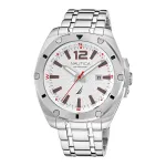 Nautica Vyrų Accra Beach kvarcinis analoginis laikrodis NAPTCS221 44mm juodas ciferblatas silikoninis dirželis