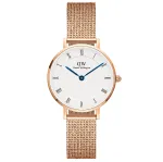 DANIEL WELLINGTON Petite Lumine Moteri&scaron;kas Laikrodis 28mm Rožinis Auksas Nerūdijantis Plienas Baltas Perlamutro Ciferblatas