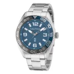 Nautica vyri&scaron;kas kvarcinis analoginis laikrodis NAPFWS307 44mm mėlynas ciferblatas mėlynas silikoninis dirželis