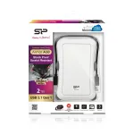 I&scaron;orinis kietasis diskas Silicon Power Armor A30 2TB 2,5 colio USB 3.2 Gen 1, baltas, atsparus smūgiams, 256 bitų AES